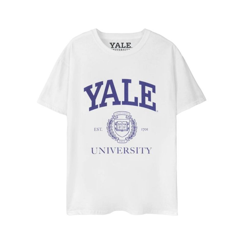 Yale Unisex Adult Logo Short-Sleeved T-Shirt / White